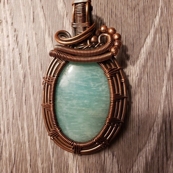 765- Amazonite Pendant Necklace Handmade NWT - Picture 2 of 8